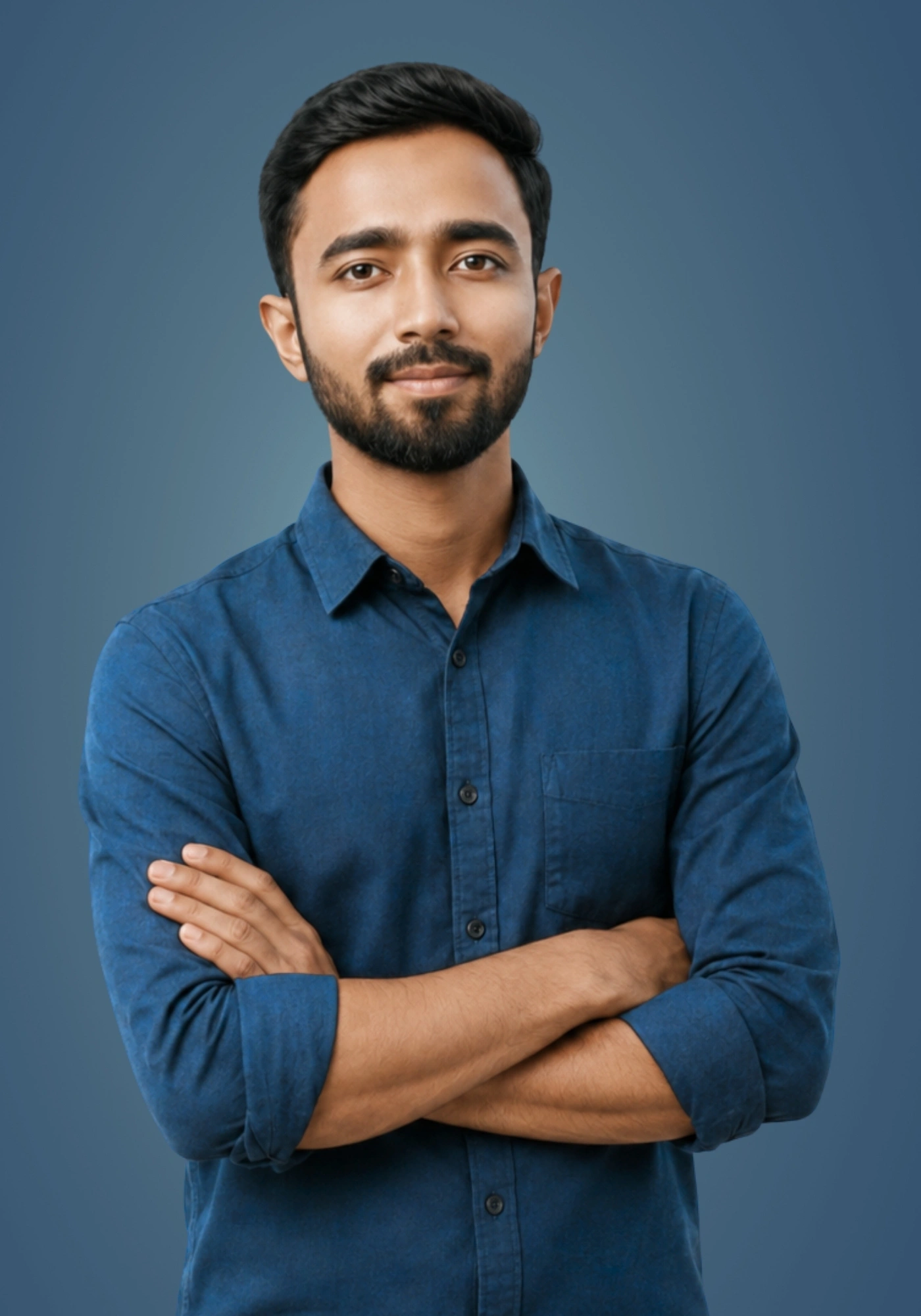Mobarok Hossain in his creative video editing studio